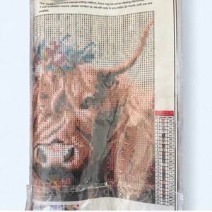 Floral Highland Cow Diamond Painting Kit – New Sealed
